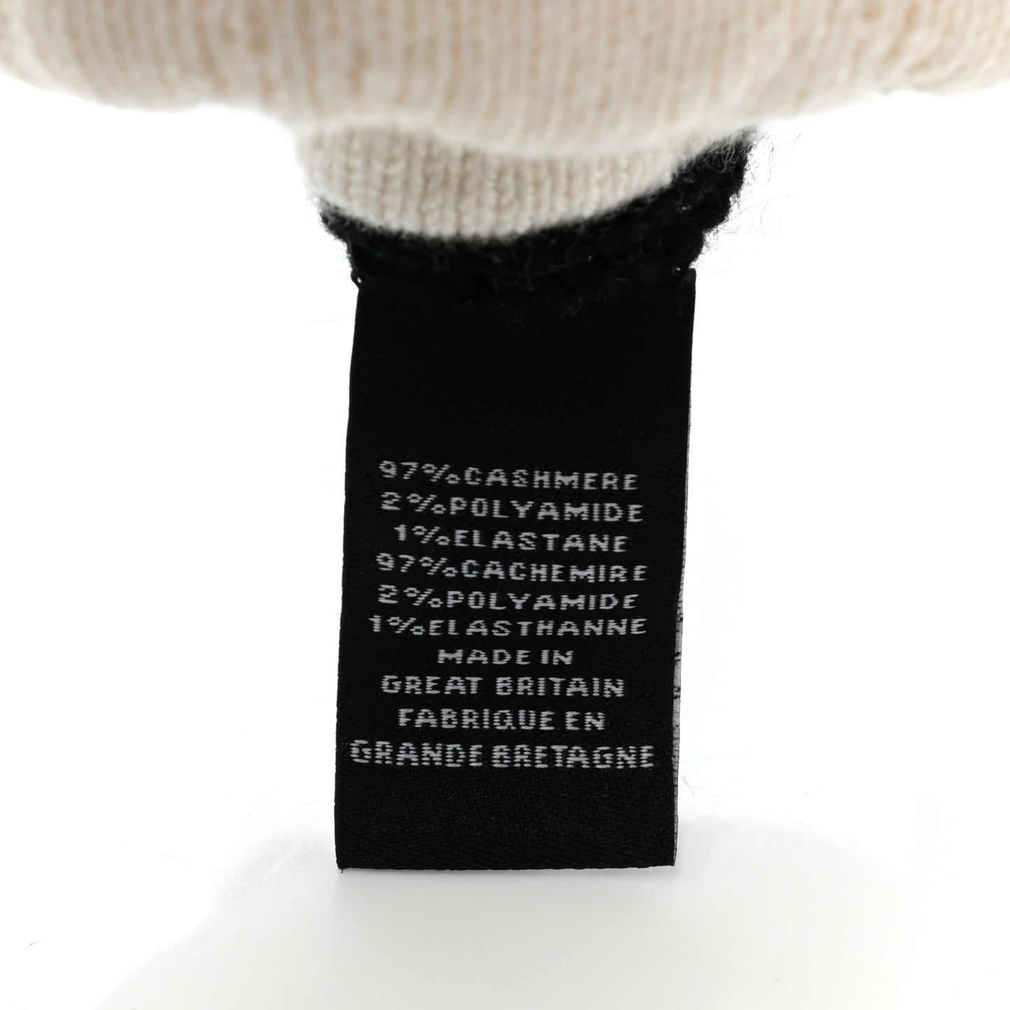 Cashmere Quilted CC Gloves Black