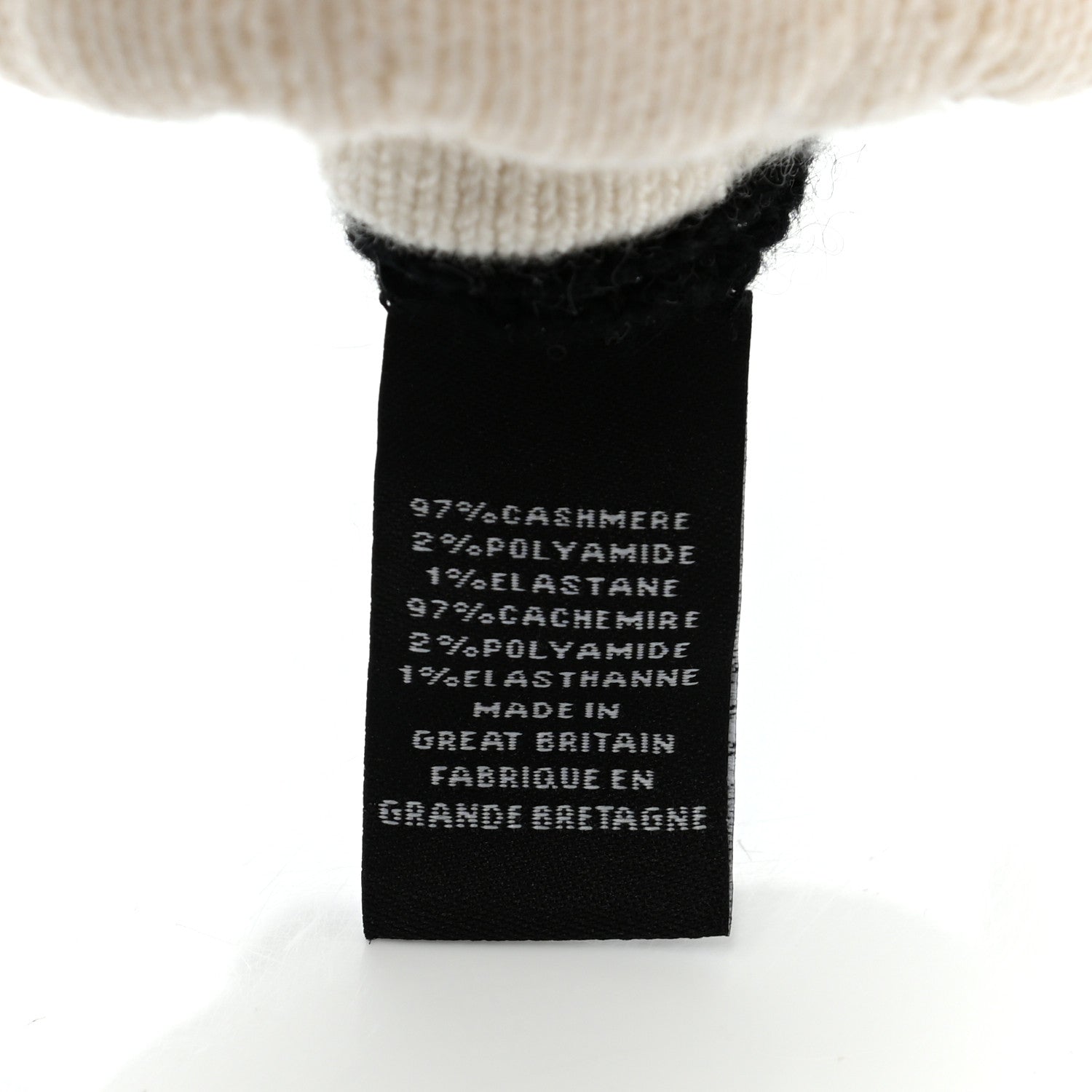 Chanel Cashmere Quilted CC Gloves Black 4 of 4