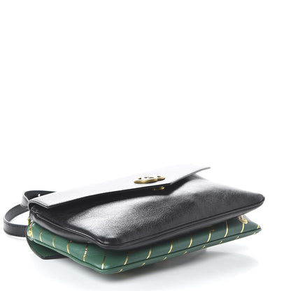 Gucci Calfskin Diagonal GG Medium Thiara Double Envelope Shoulder Bag Emerald Green Black 4 of 10