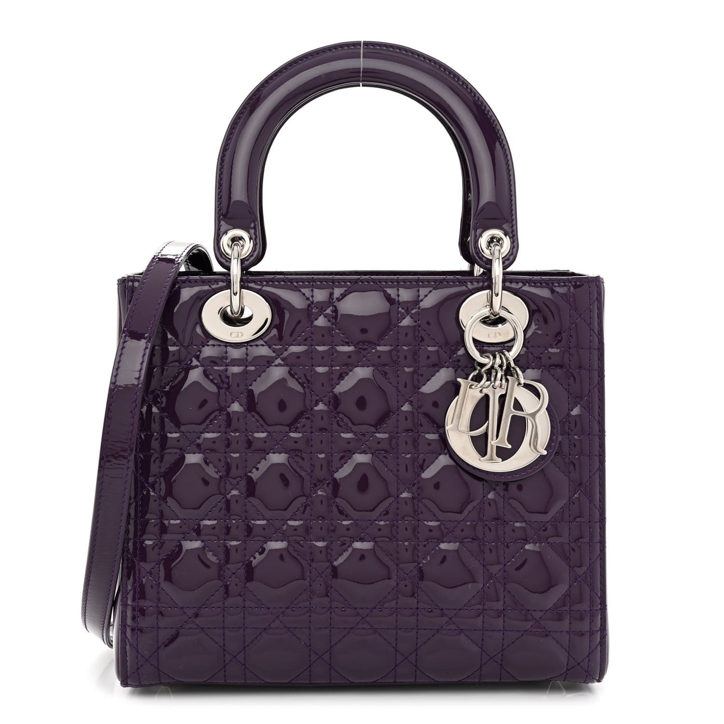 Patent Cannage Medium Lady Dior Purple