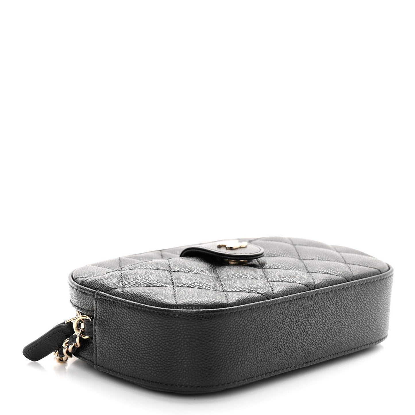 Caviar Quilted Chain Camera Bag Black