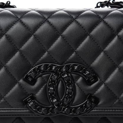 Chanel Calfskin Quilted Medium CC Filigree Flap Black 10 of 11