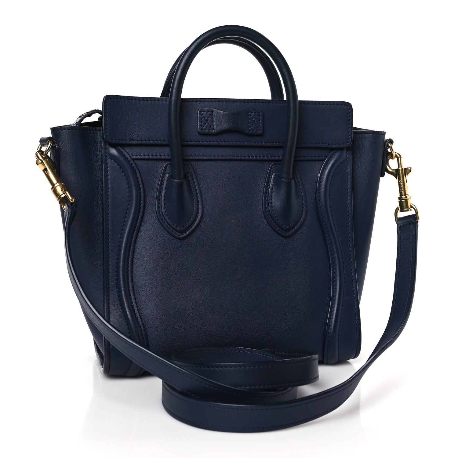 Celine Smooth Calfskin Nano Luggage Navy Blue 3 of 13