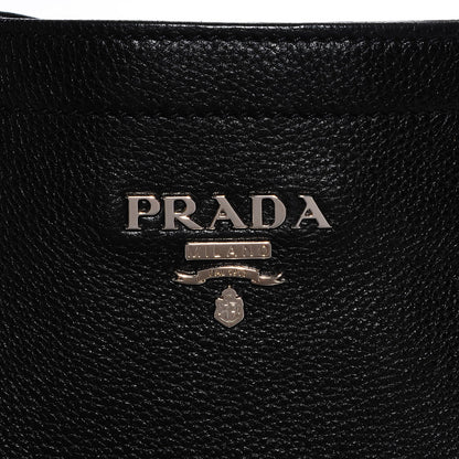 Prada Vitello Daino Shoulder Bag Black 2 of 10