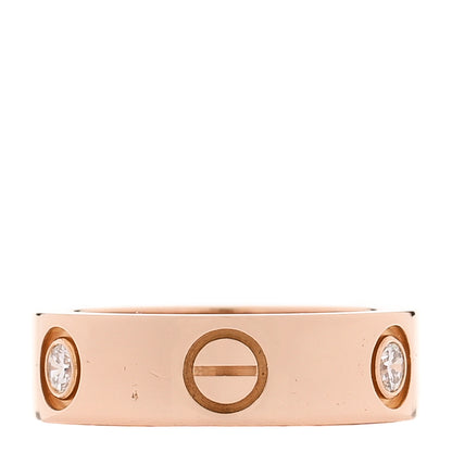 Cartier 18K Pink Gold 3 Diamond 5.5mm LOVE Ring 49 4.75 1 of 4