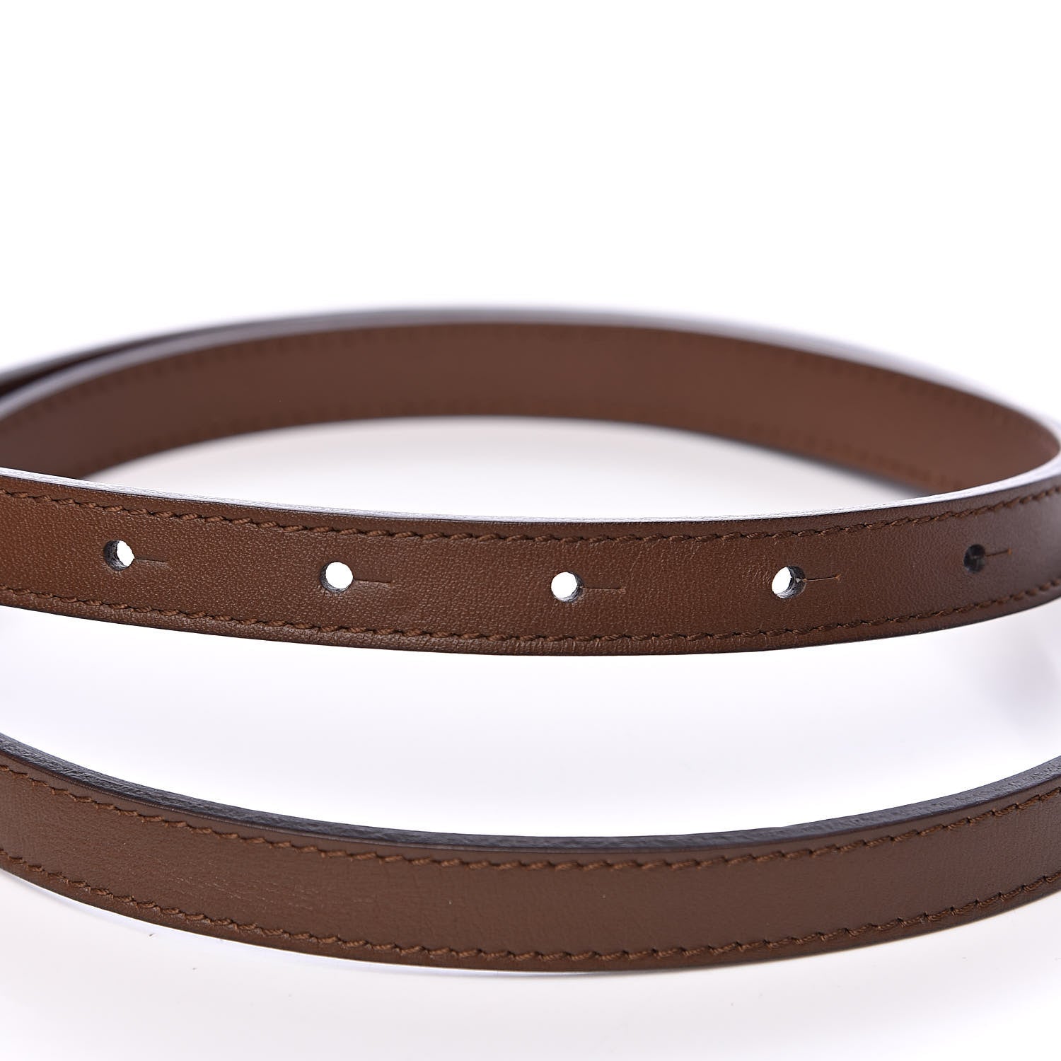 Gucci Calfskin Horsebit Skinny Belt 90 36 Brown 6 of 7