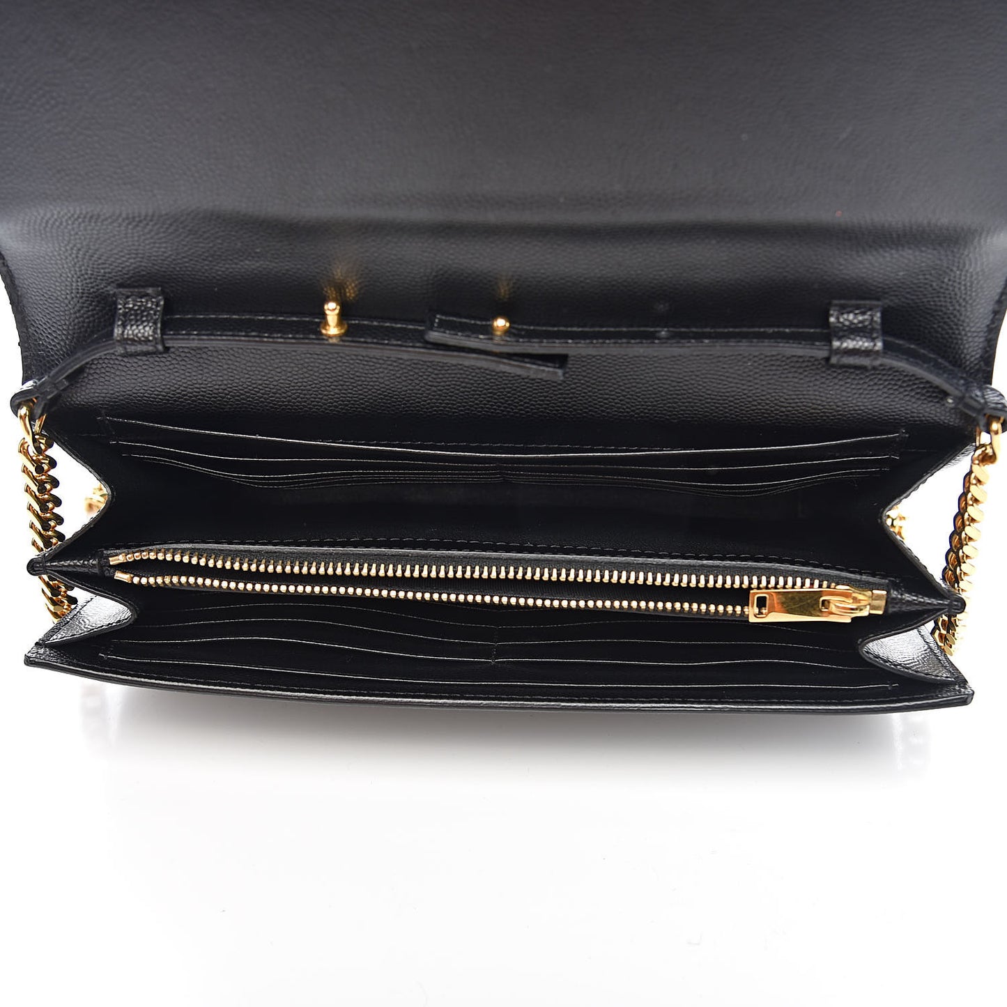 Grain De Poudre Monogram Chain Wallet Black