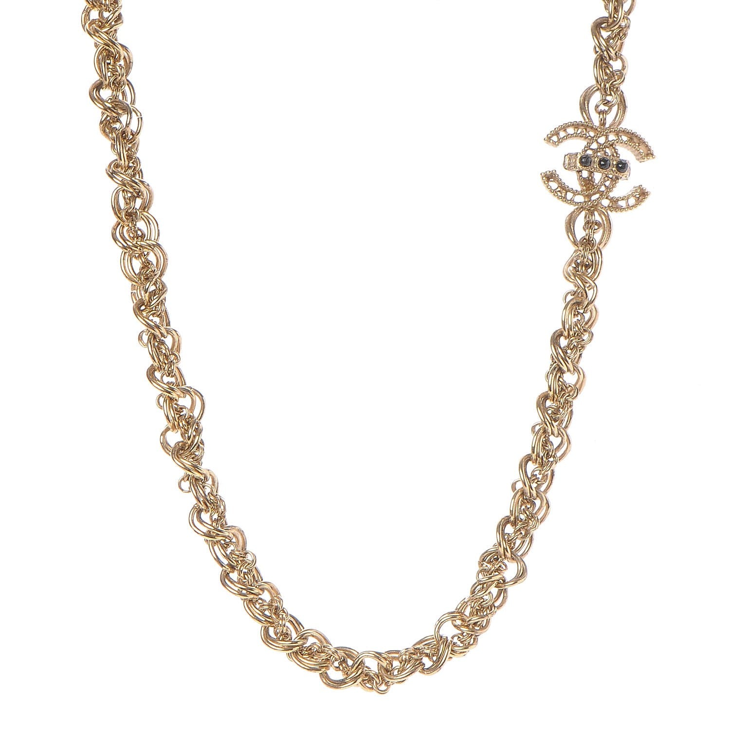 Chanel Chain CC Short Necklace Gold 1 of 7