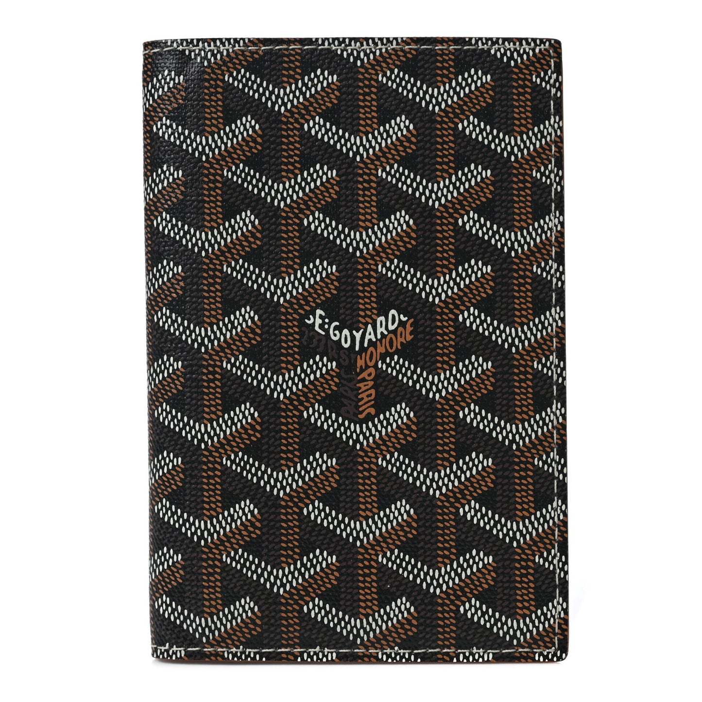 Goyardine Grenelle Passport Wallet Black Gold