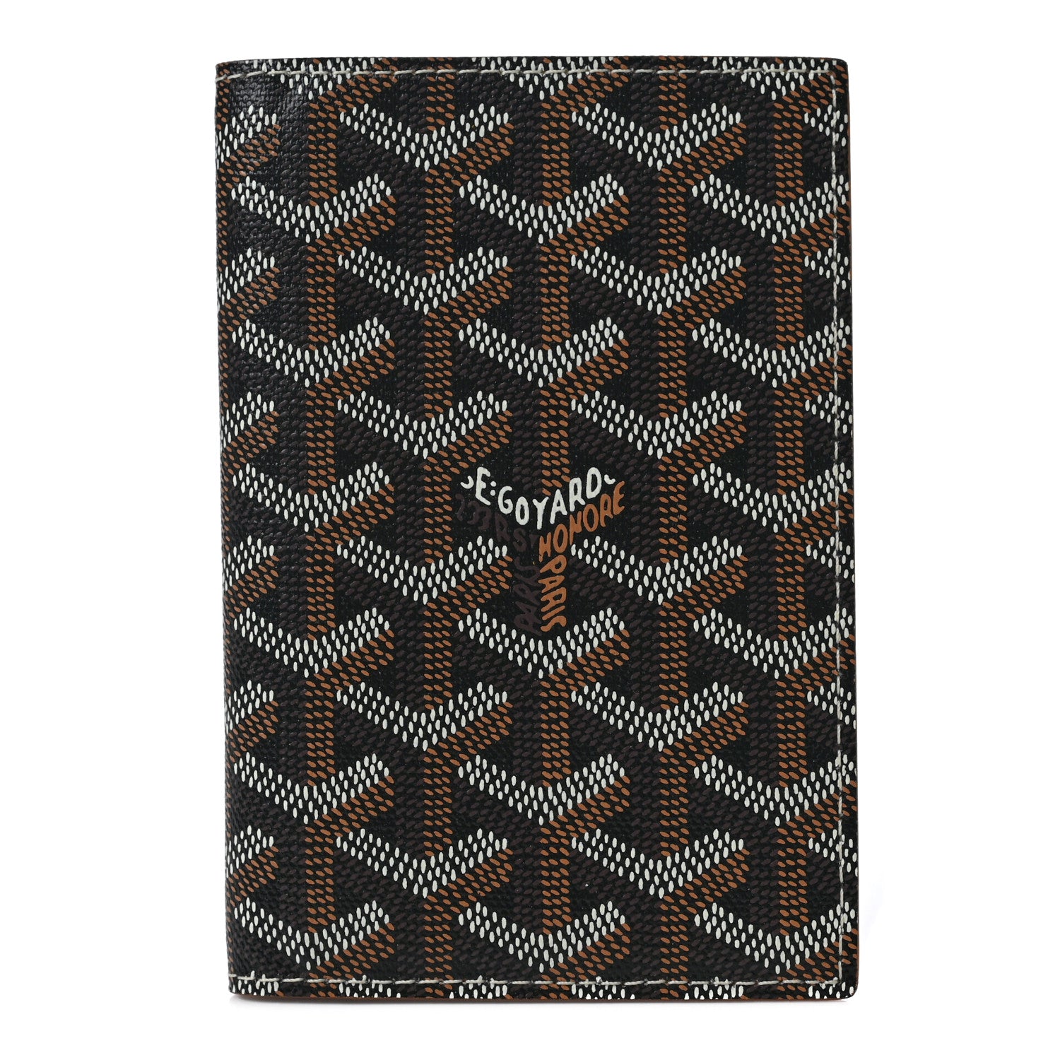 Goyard Goyardine Grenelle Passport Wallet Black Gold 1 of 6