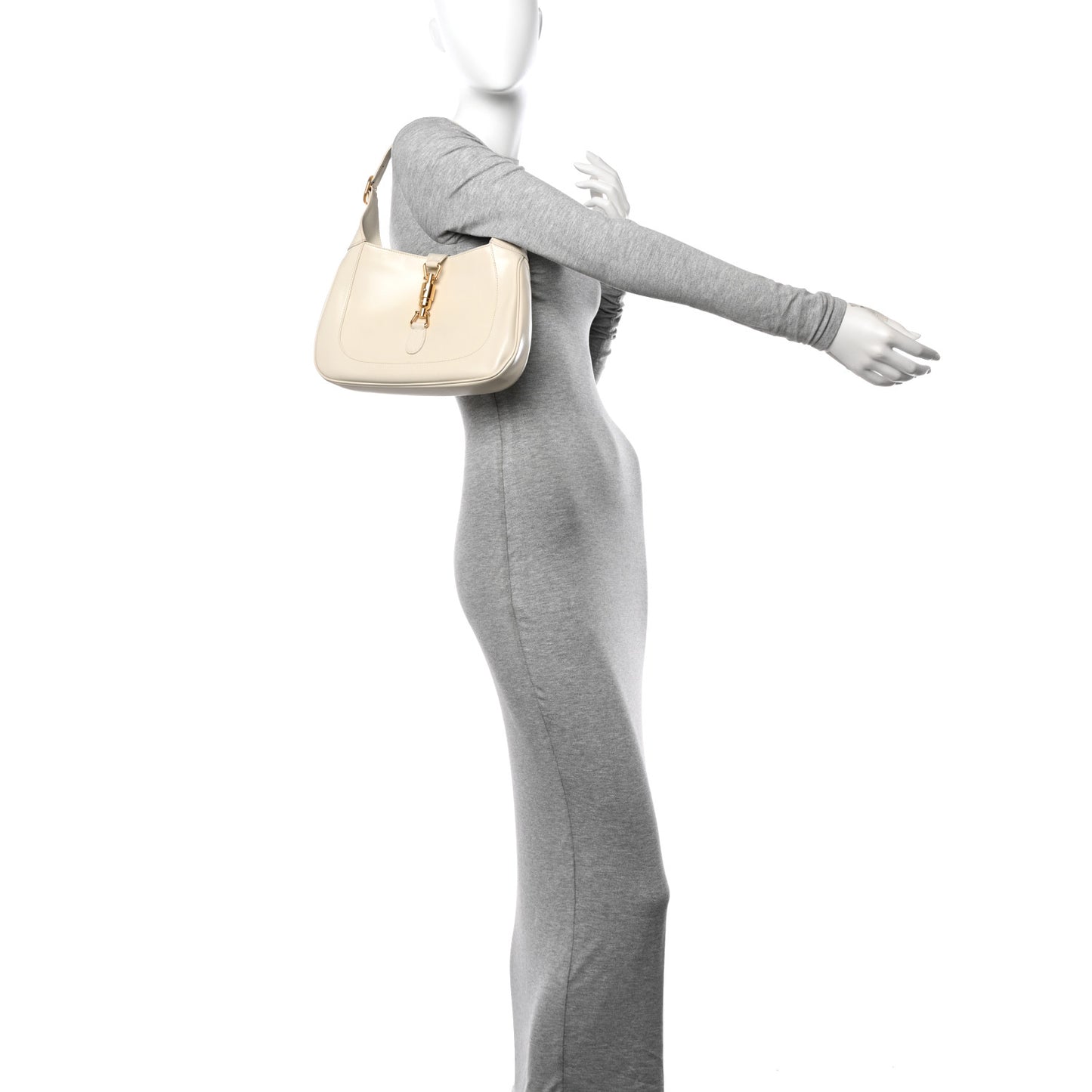 Boarded Dyana Lux Calfskin Small Jackie 1961 Hobo Mystic White