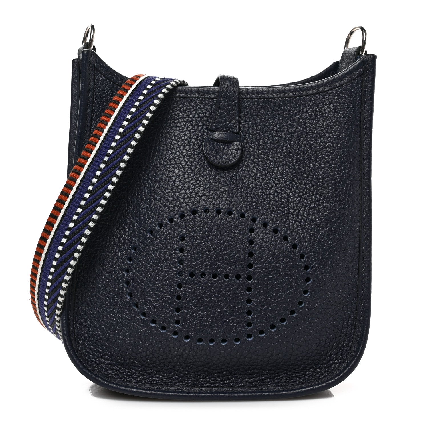 Hermes Taurillon Clemence Amazone Sangle Cavale Evelyne TPM Bleu Nuit Bleu Encre Cuivre 1 of 8