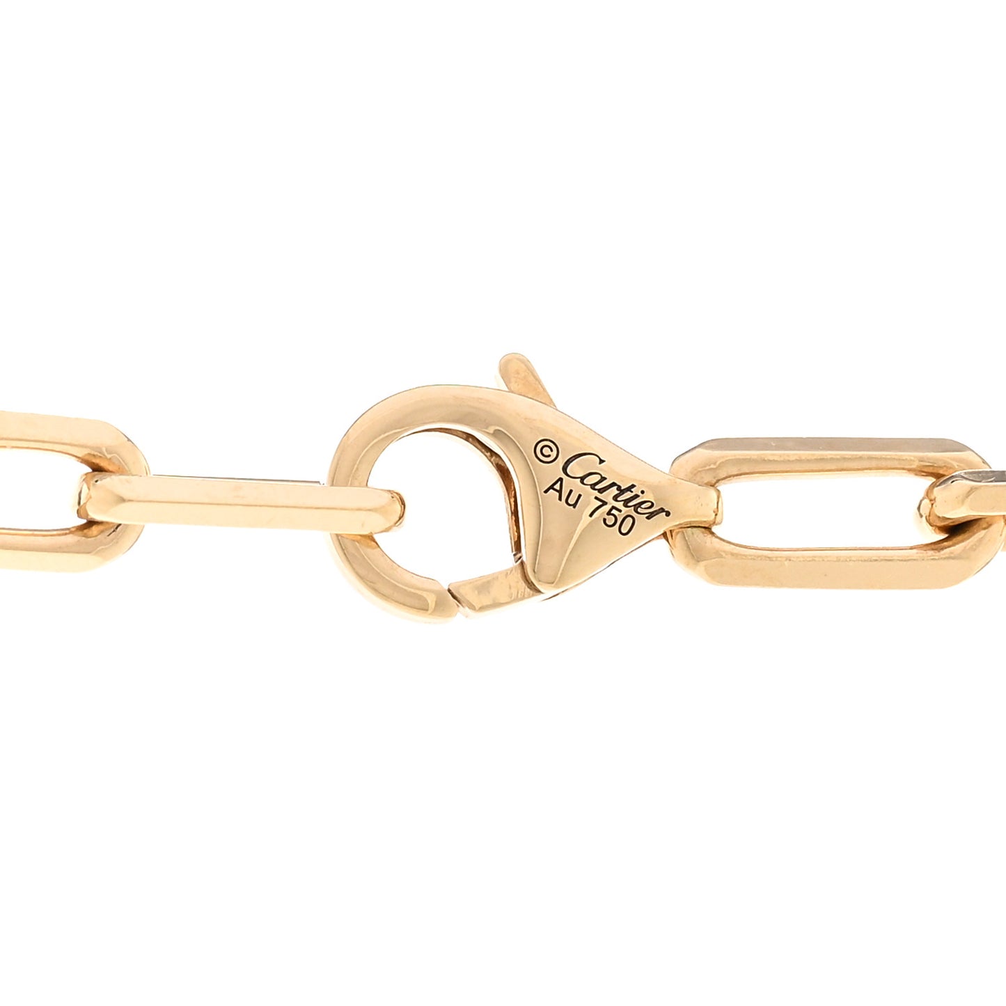18K Yellow Gold SM Santos De Cartier Link Necklace 22"