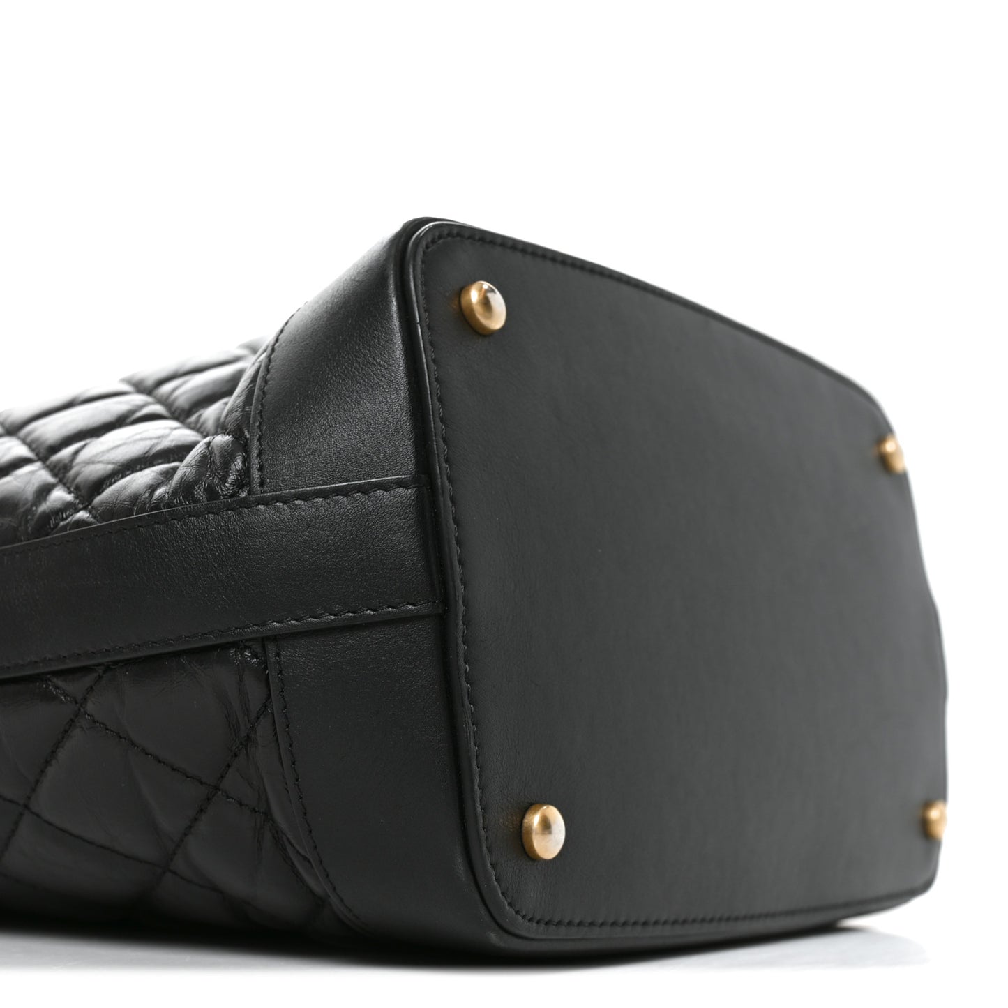 Tweed Aged Calfskin Quilted Casual Style Hobo Black