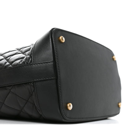 Chanel Tweed Aged Calfskin Quilted Casual Style Hobo Black 9 of 10