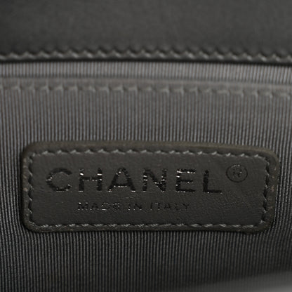 Chanel Metallic Calfskin Quilted Small Boy Flap Dark Silver 6 of 14