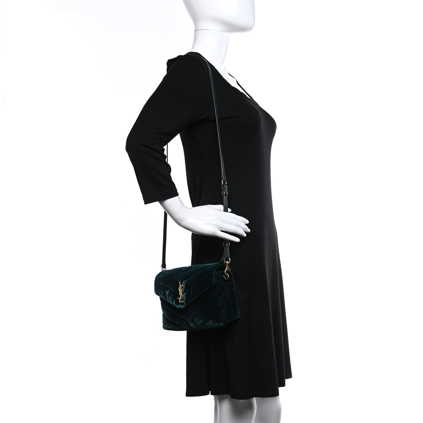 Velvet Y Quilted Monogram Toy Loulou Crossbody Bag Dark Ottanio
