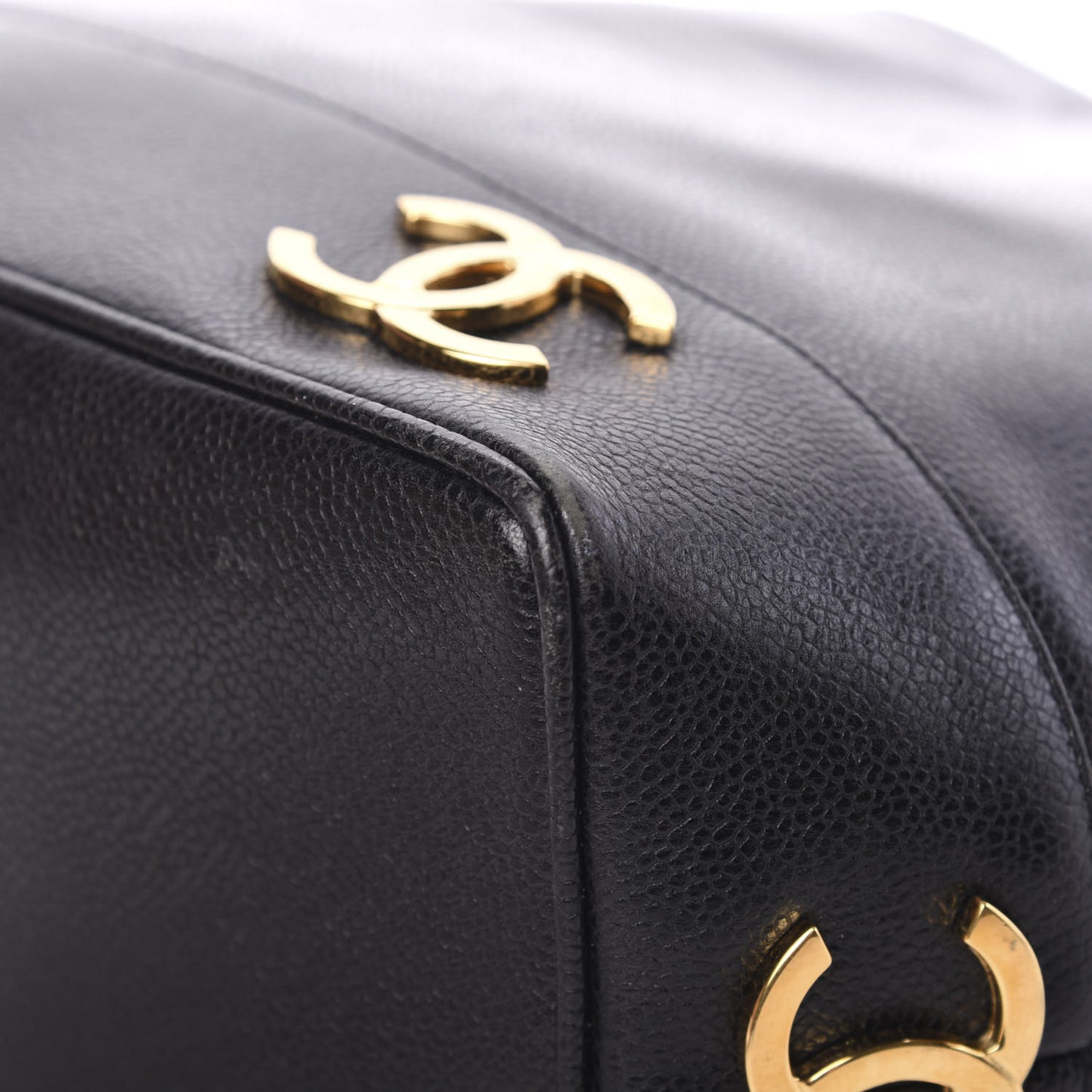 Caviar CC Drawstring Shoulder Bag Black