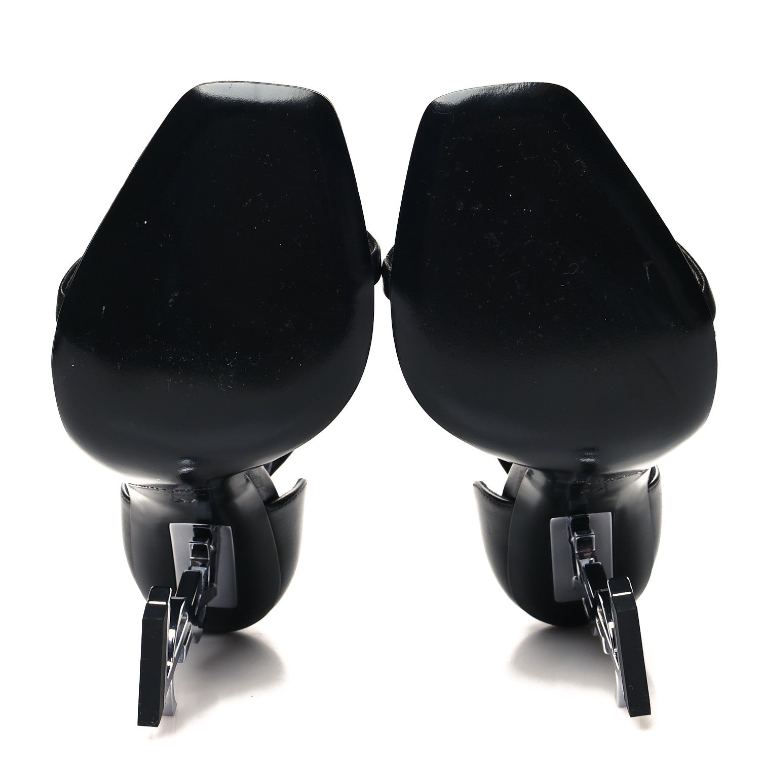 Saint Laurent Calfskin Opyum 110 Sandals 37 Black 5 of 9
