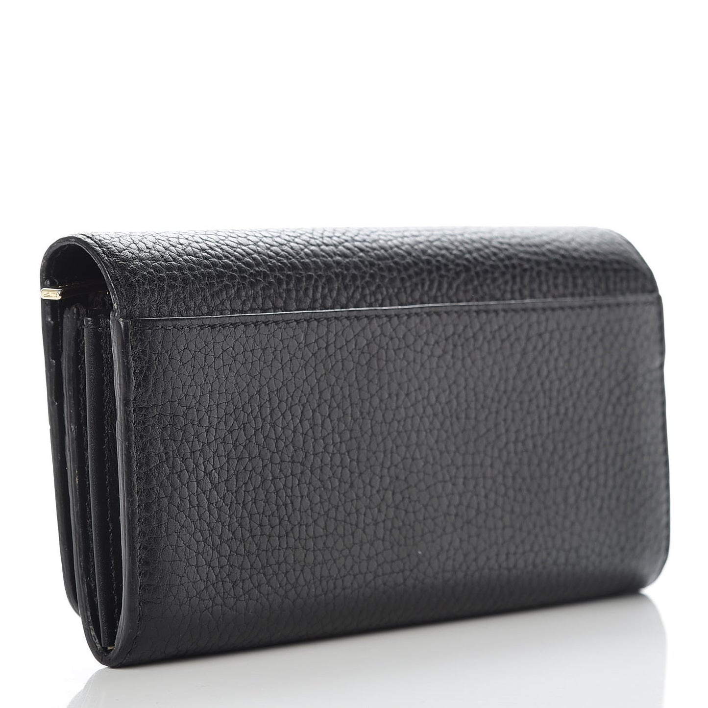 Grain Calfskin Continental Wallet Black
