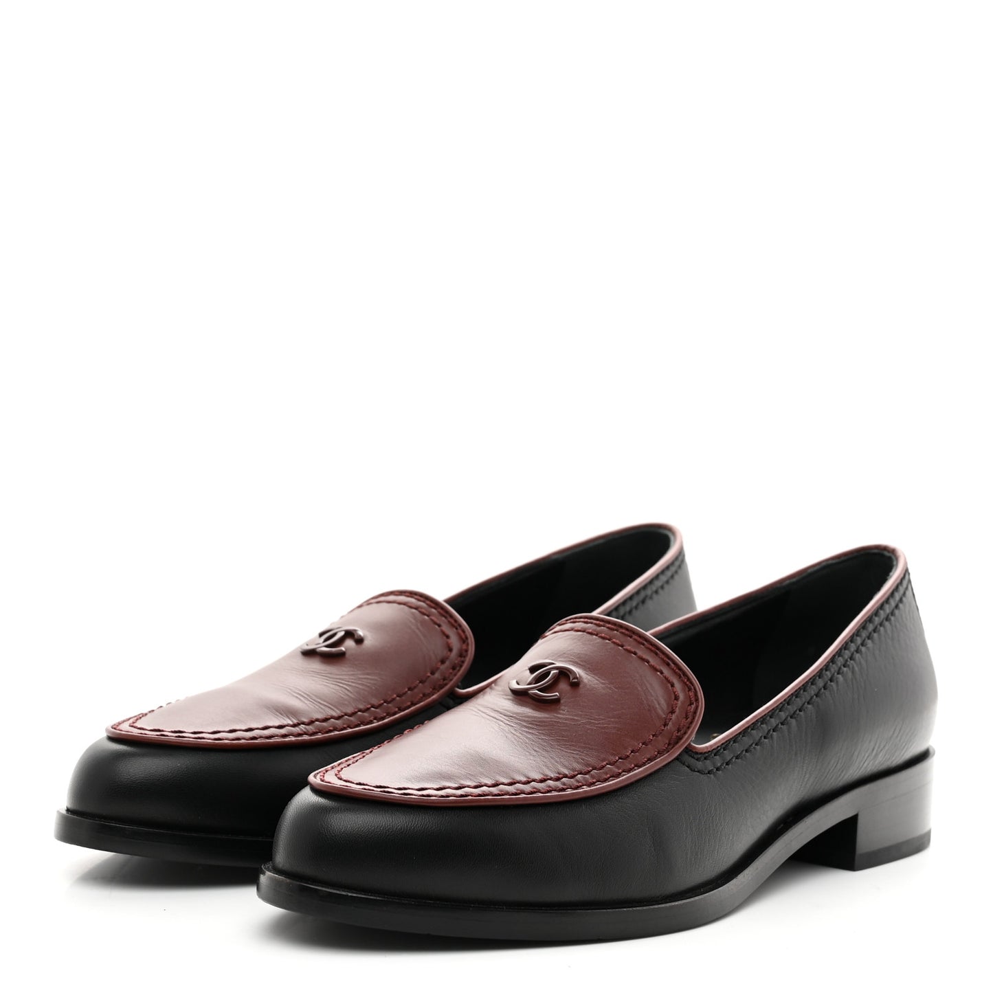 Calfskin CC Mocassin Loafers 36 Brown Black