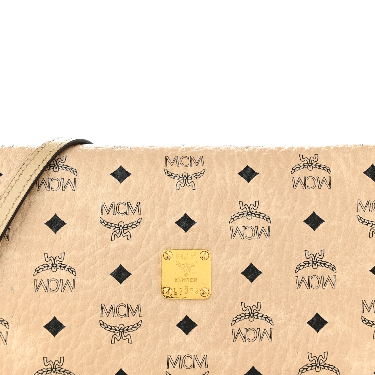 MCM Visetos Chain Wallet Crossbody Beige 8 of 12