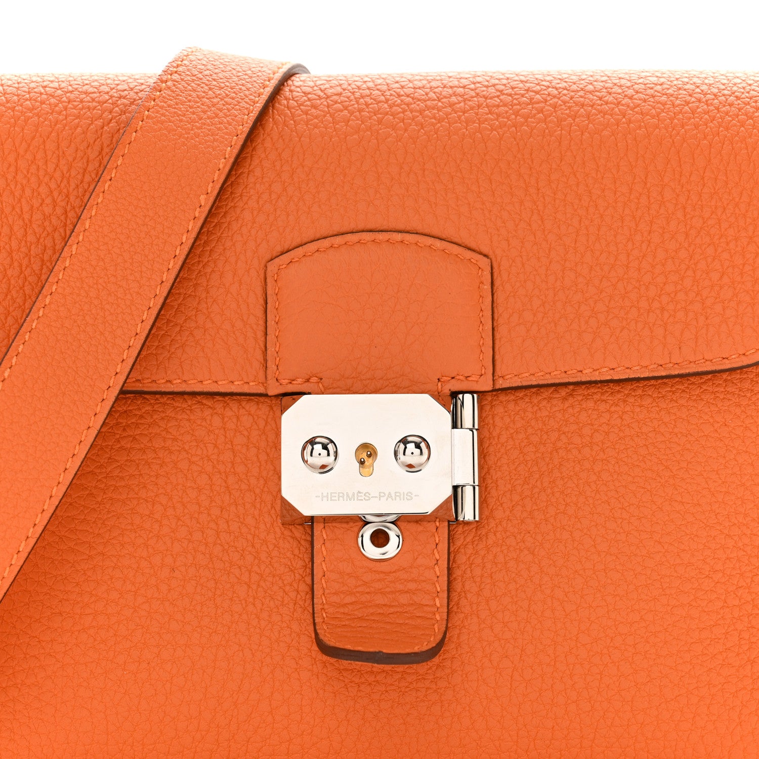 Hermes Togo Sac A Depeches 21 Messenger Bag Orange 7 of 9