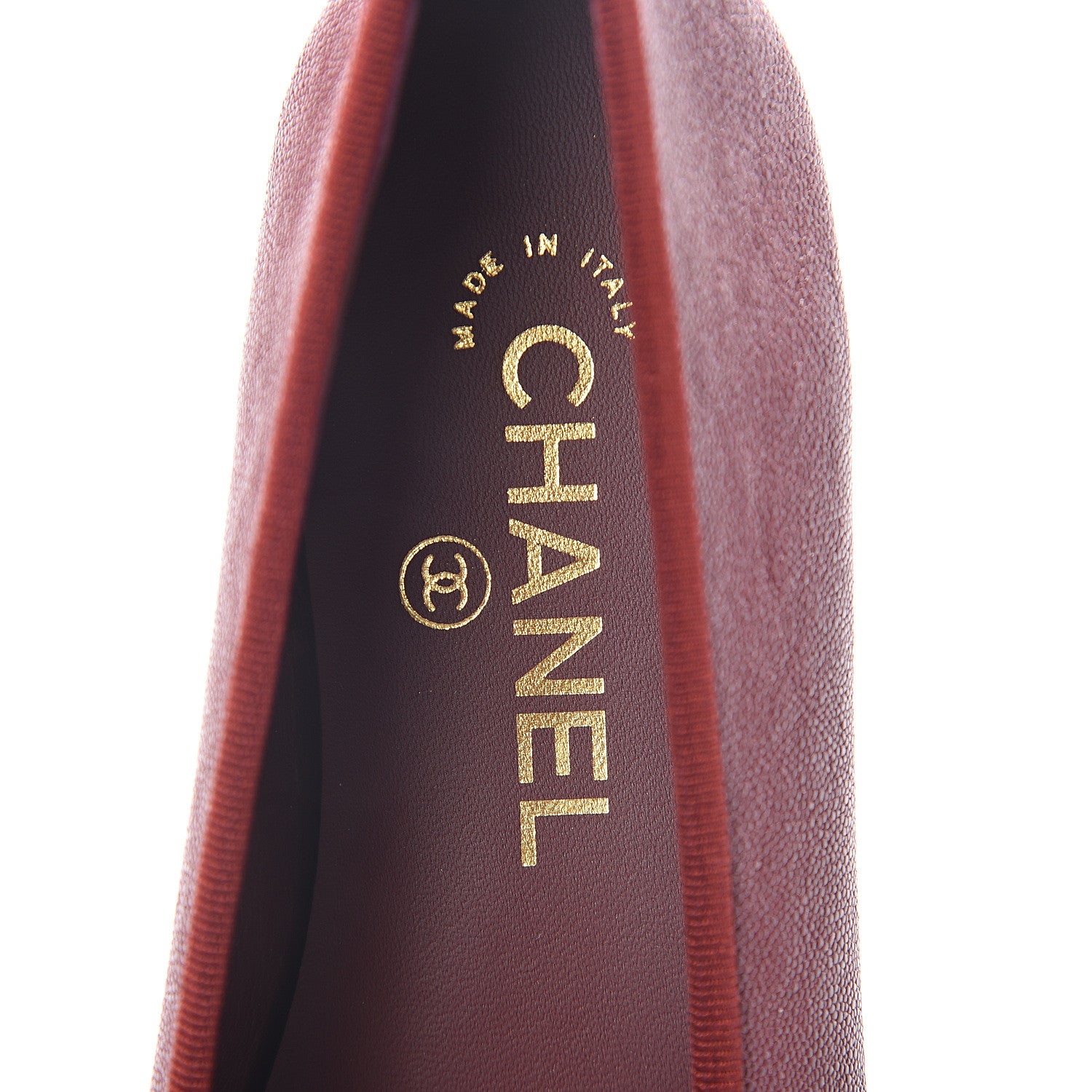 Chanel Grained Calfskin Cap Toe Ballerina Flats 37.5 Burgundy 5 of 7