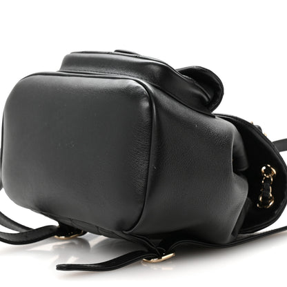Chanel Glazed Aged Calfskin Quilted Small Duma Drawstring Backpack Black 9 of 9