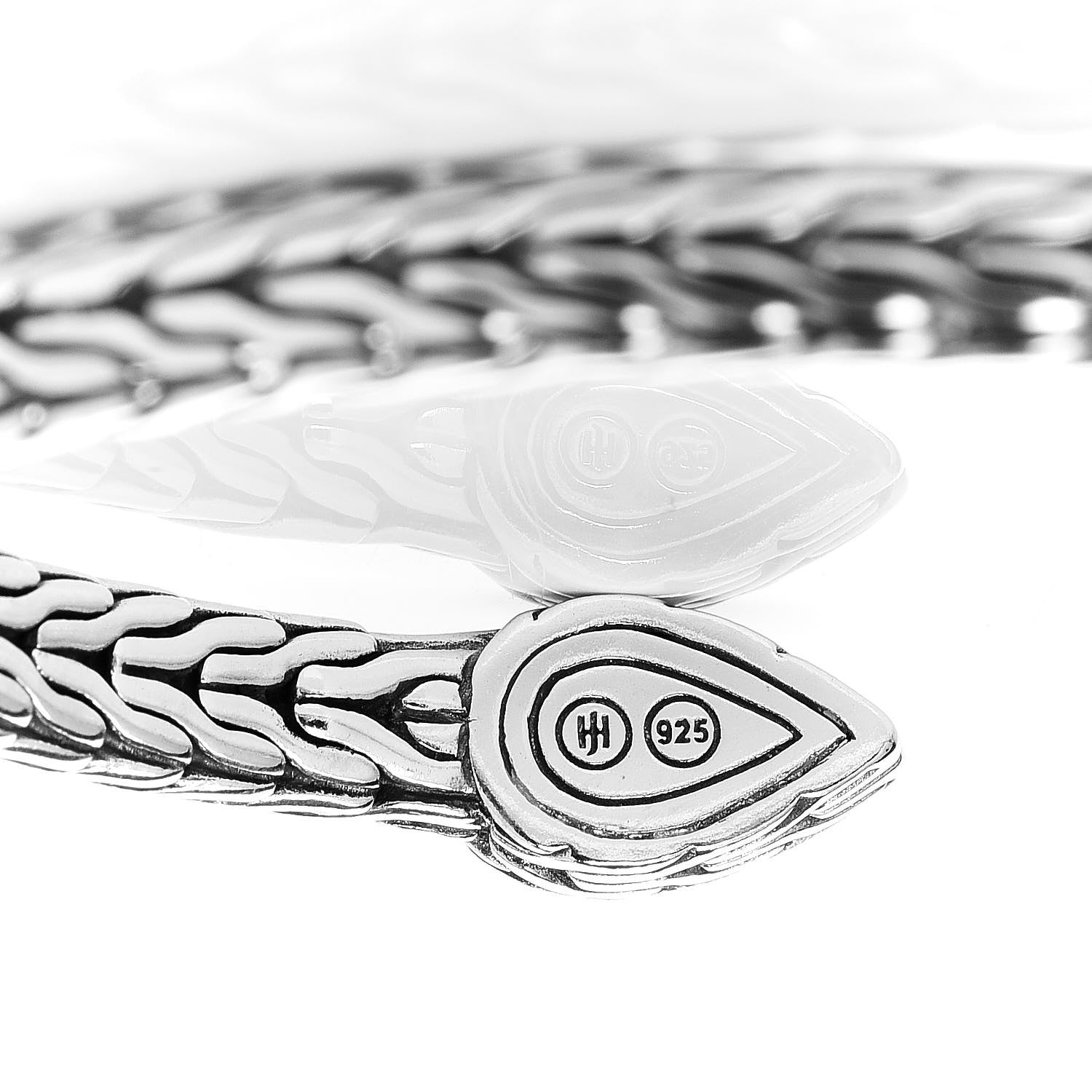 John Hardy Sterling Silver 5.5mm Classic Chain Hammered Flex Cuff Bracelet 4 of 5
