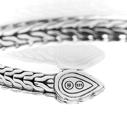 John Hardy Sterling Silver 5.5mm Classic Chain Hammered Flex Cuff Bracelet 4 of 5