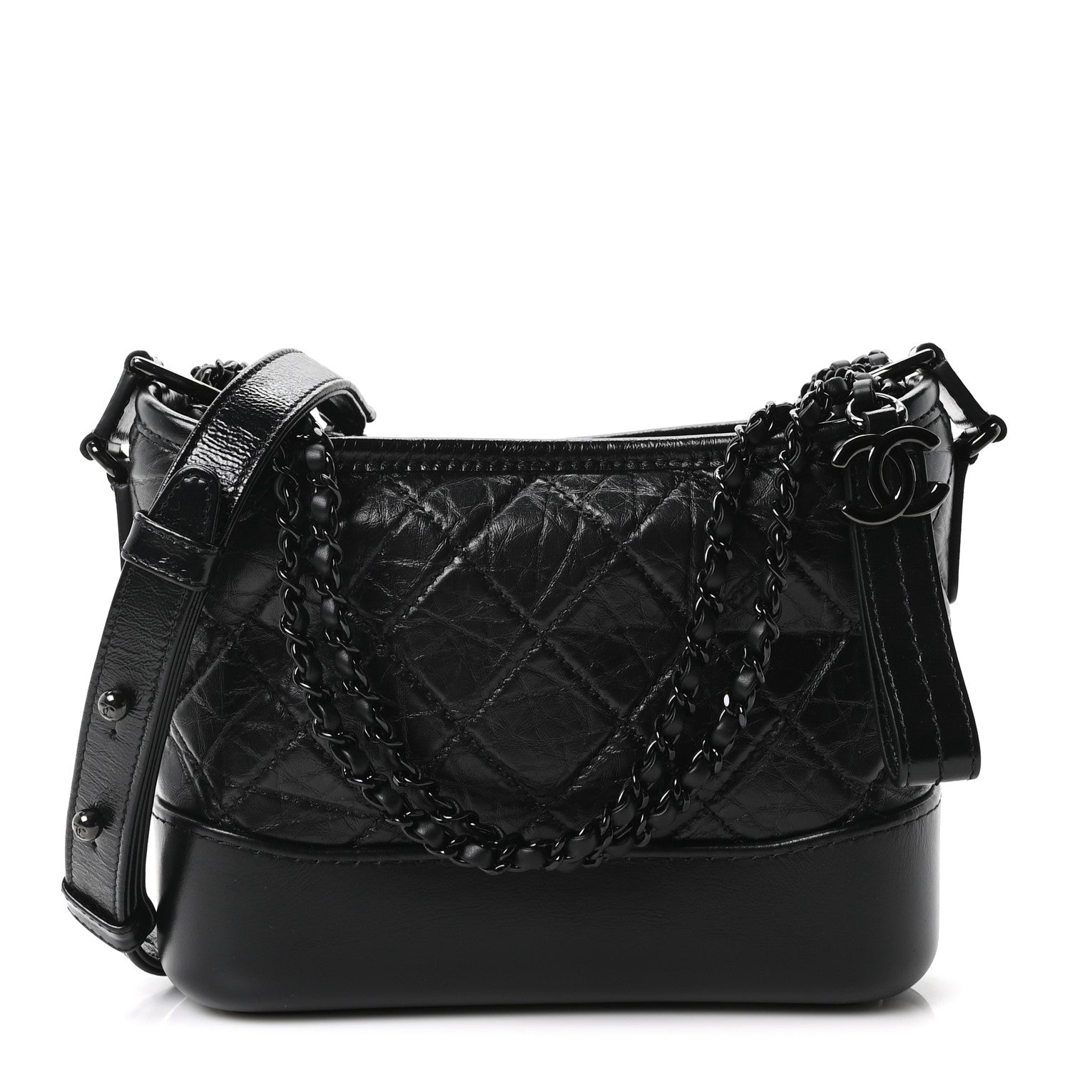 Chanel Aged Calfskin Quilted Small Gabrielle Hobo So Black 1 of 10
