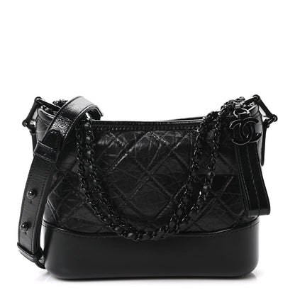 Chanel Aged Calfskin Quilted Small Gabrielle Hobo So Black 1 of 10