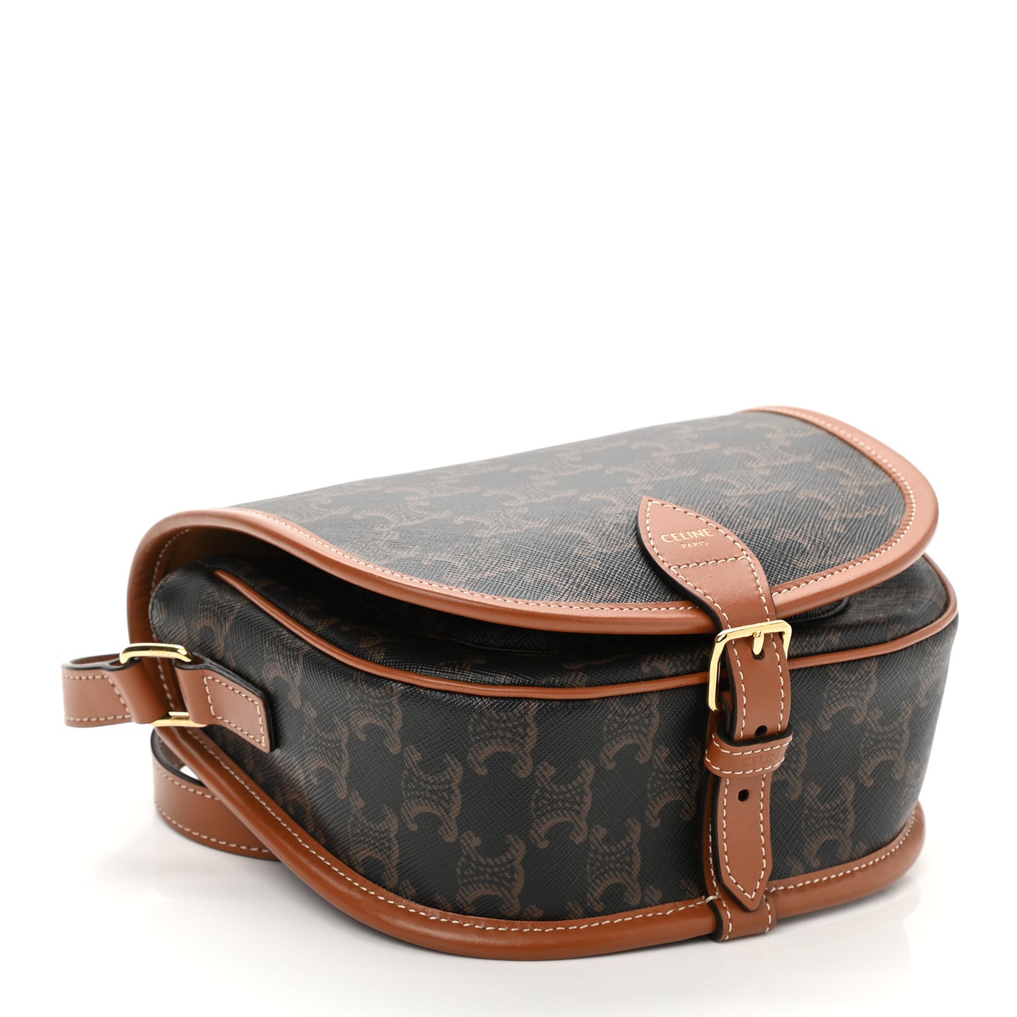 Triomphe Canvas Medium Folco Bag Tan