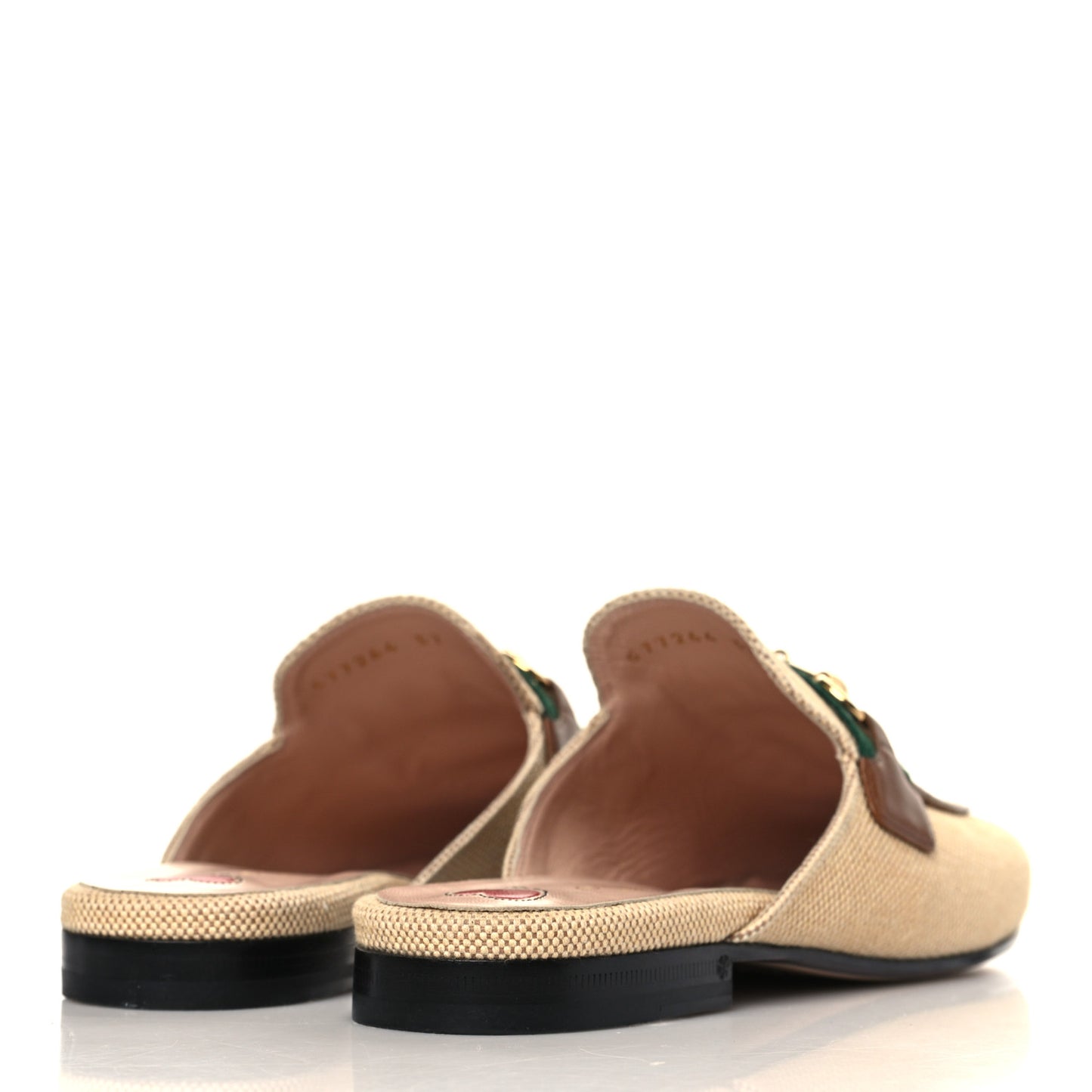 Canvas Vintage Charlotte Web Princetown Slippers 37 Sand Cuir