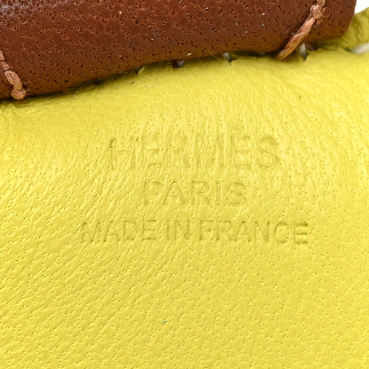Hermes Milo Lambskin Grigri Rodeo Horse Bag Charm PM Lime Menthe Fauve 3 of 4