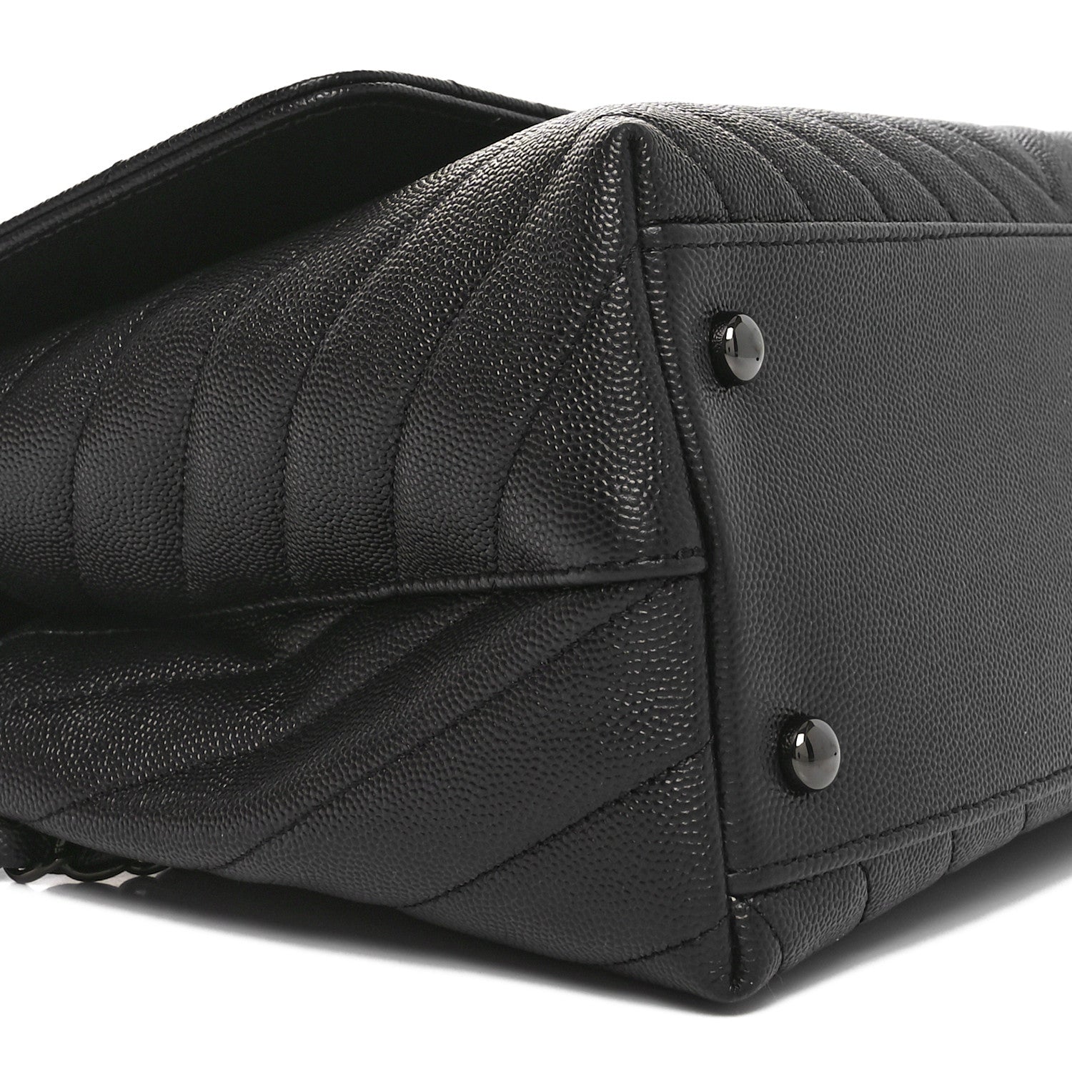Chanel Caviar Chevron Quilted Small Coco Handle Flap So Black 9 of 10