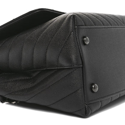 Chanel Caviar Chevron Quilted Small Coco Handle Flap So Black 9 of 10
