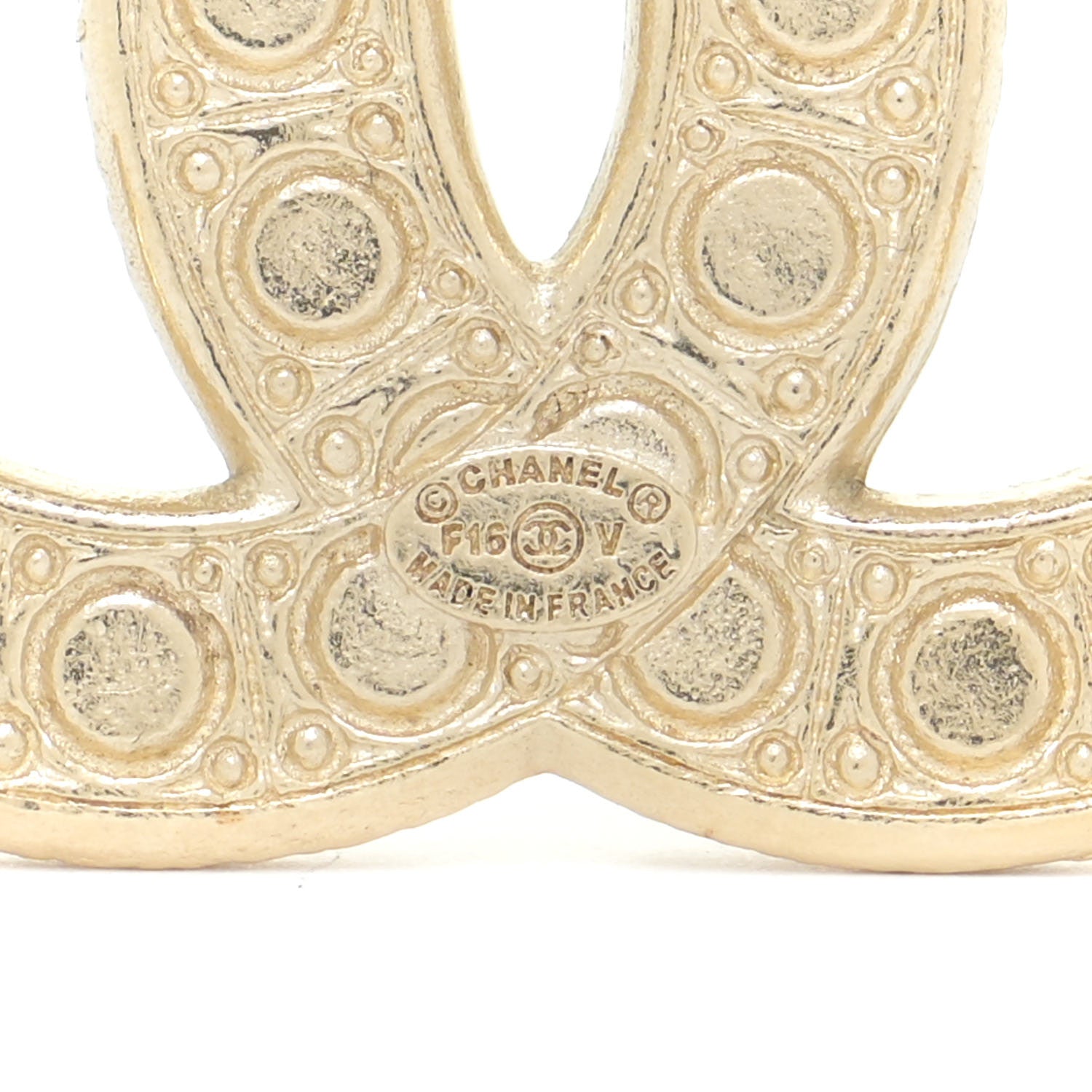 Chanel Metal Crystal Graduated Pearl CC Brooch Gold 8 of 12