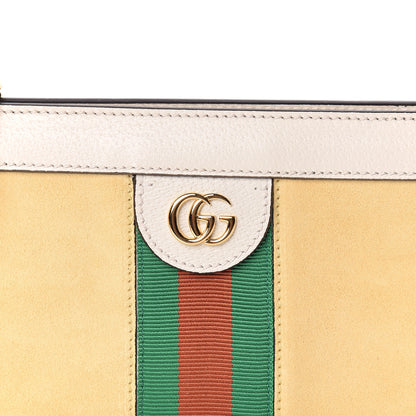Gucci Suede Calfskin GG Web Small Ophidia Chain Shoulder Bag Burro New Mystic White 10 of 10