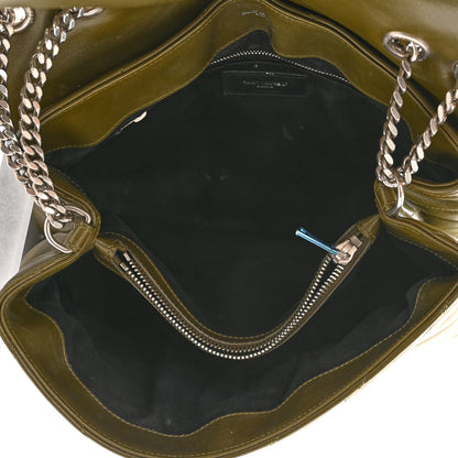 Saint Laurent Calfskin Y Quilted Monogram Medium Loulou Chain Satchel Military Olive 5 of 14