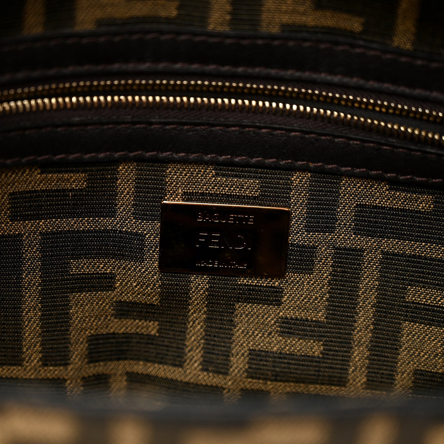 Fabric Jacquard FF 1974 Medium Baguette Tobacco Moro Black