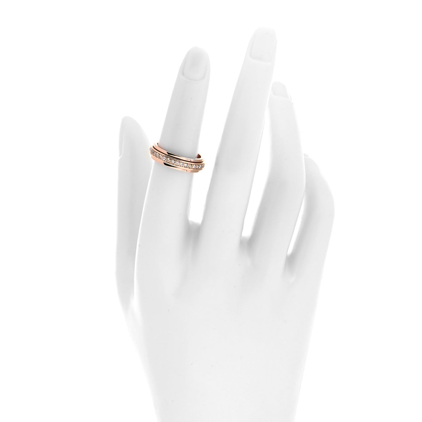 18K Rose Gold Diamond Possession Wedding Band Ring 52 6