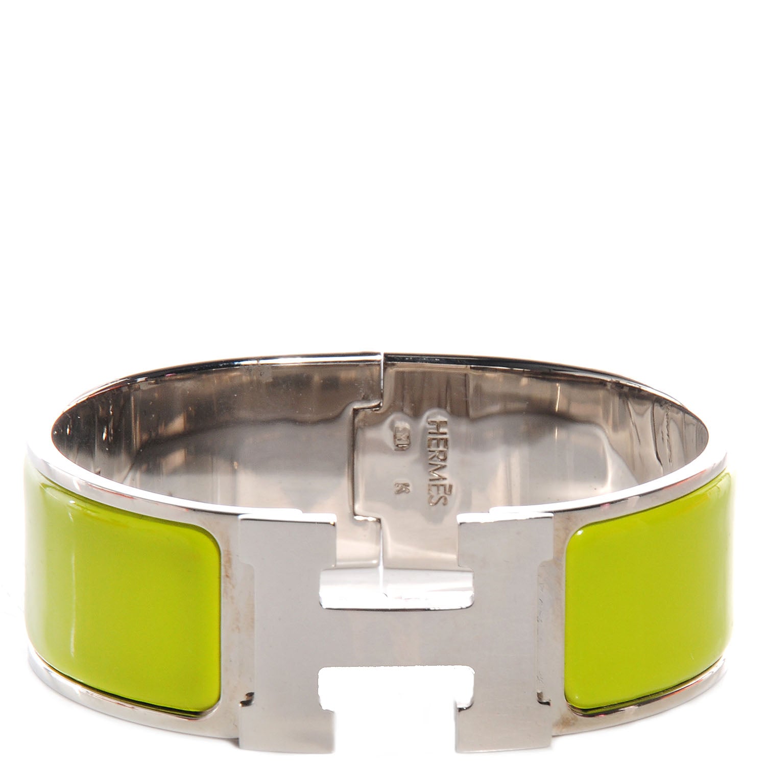 Hermes Enamel Wide Clic Clac H Bracelet PM Vert Anis 1 of 5