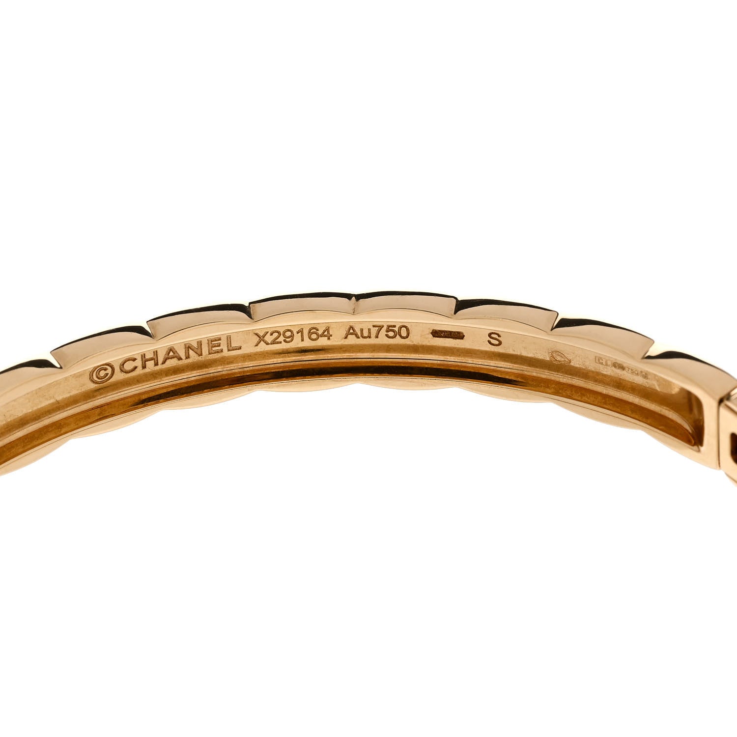 Chanel 18K Yellow Gold Coco Crush Bangle Bracelet S 3 of 4
