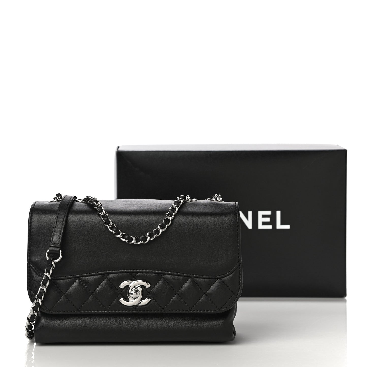 Calfskin Mini Tramezzo Flap Black