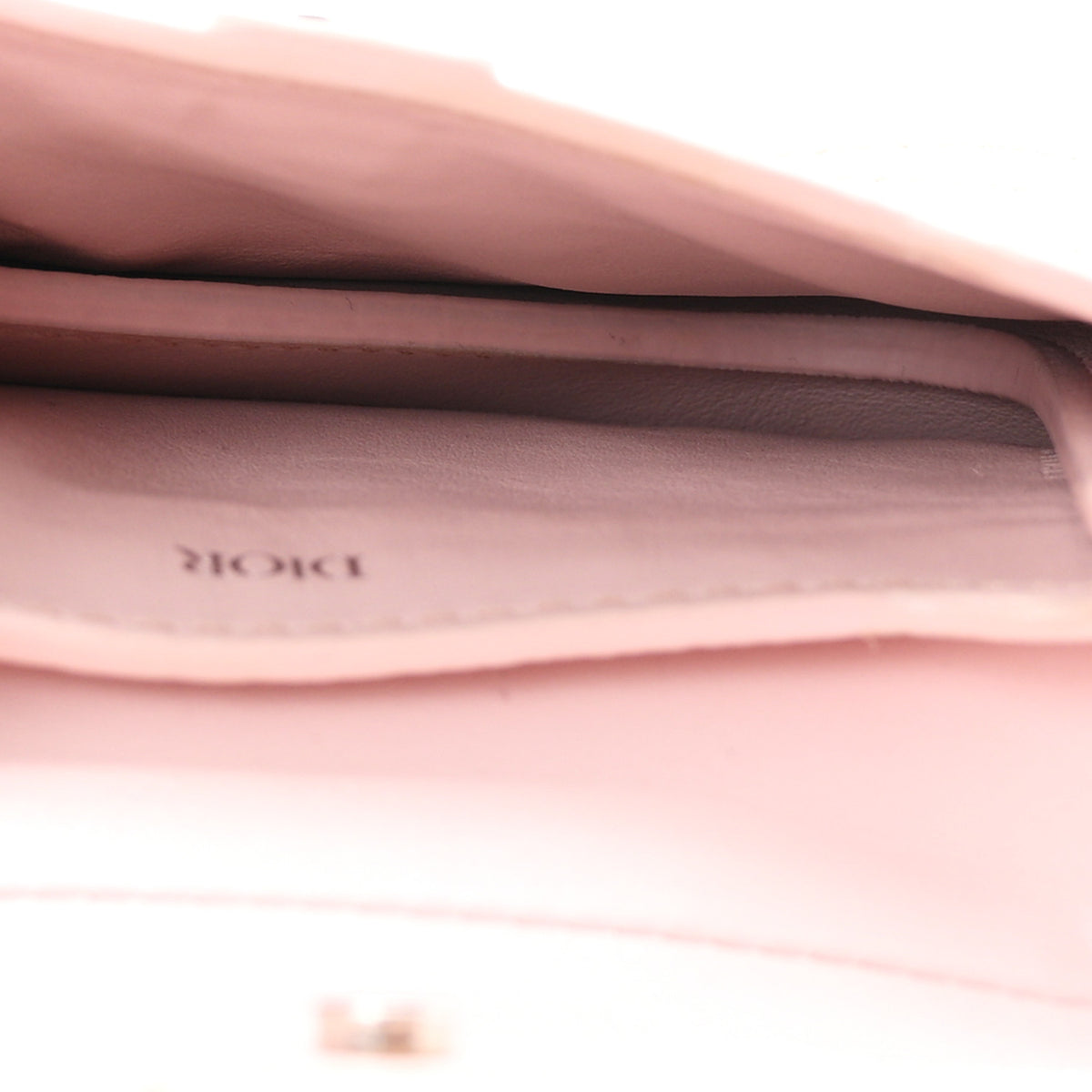 Grained Calfskin Saddle Mini Key Ring Pink