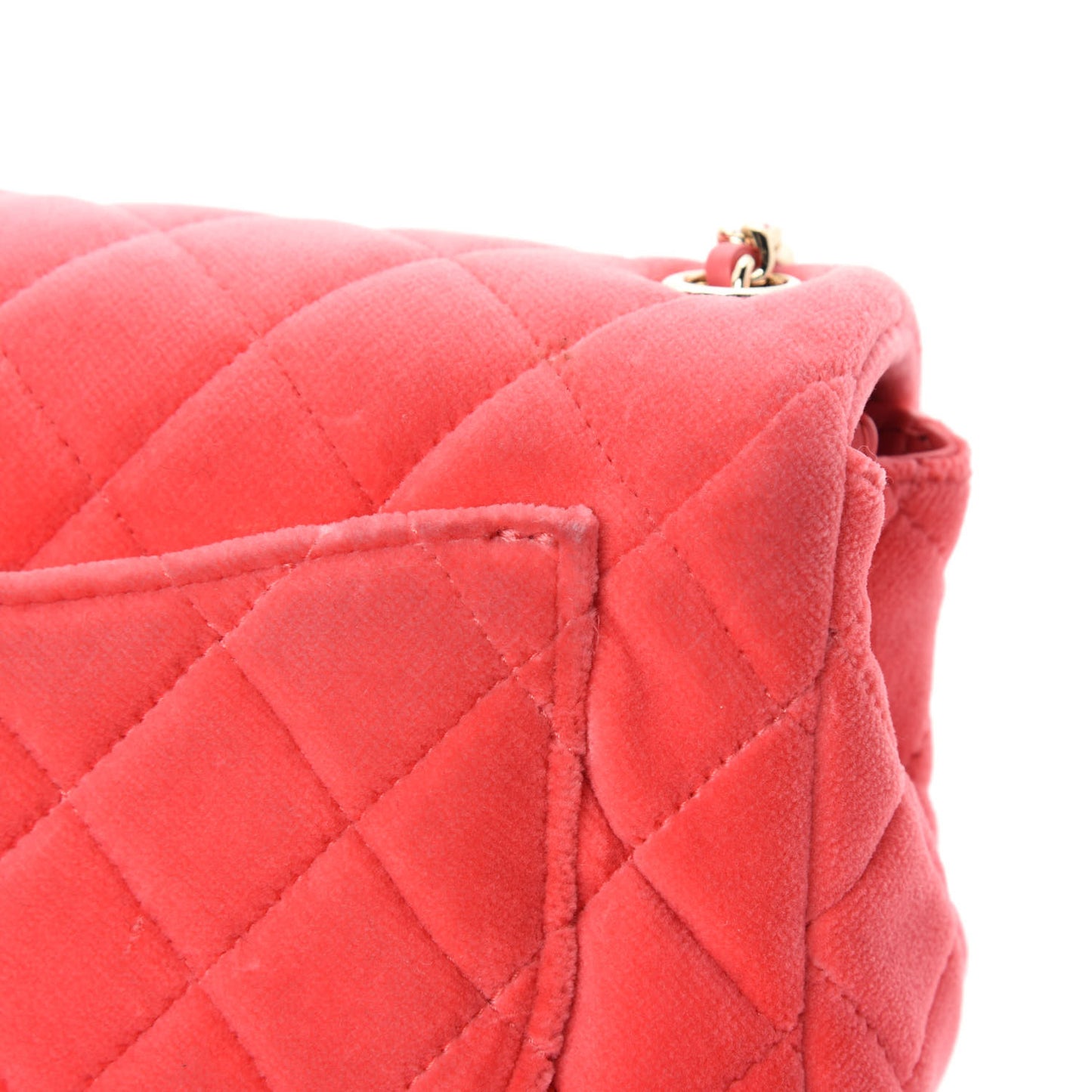 Velvet Quilted Mini Rectangular Pearl Crush Flap Pink