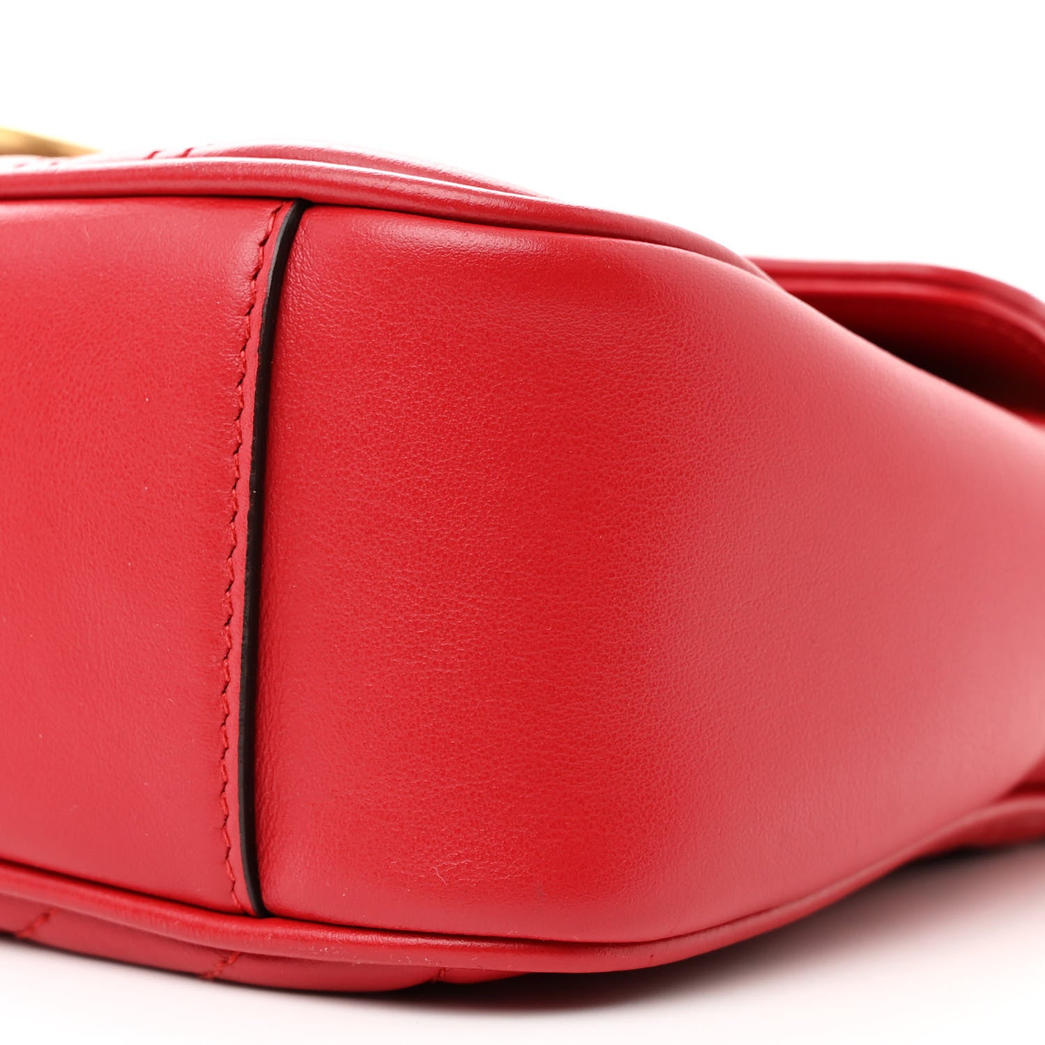 Gucci Calfskin Matelasse Small GG Marmont Shoulder Bag Hibiscus Red 10 of 11