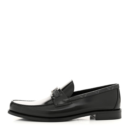 Louis Vuitton Calfskin Monogram Eclipse Mens Major Loafers 12 Black 1 of 10